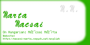 marta macsai business card